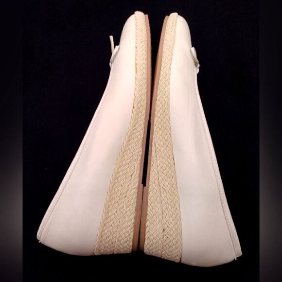 Leather Wedge Woven High Heel Shoes SZ 40 with Tie Bow Women's - Picture 9 of 13